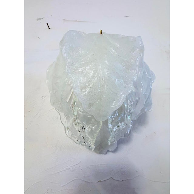 Hollywood Regency Wall Lamp with Murano Glass Leaves, 1970s For Sale - Image 6 of 11
