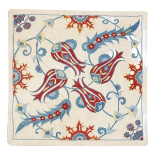 20"x21" Modern Cushion Cover Made of Silk. Embroidered Pillow. New Throw Pillow For Sale