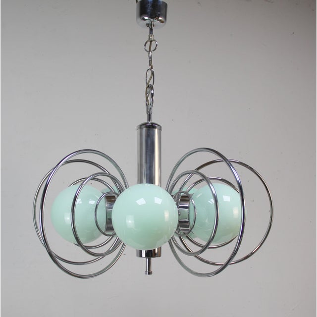 1960s Vintage Lamp in Chromed Metal and Glass, 1960s For Sale - Image 5 of 5