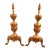 Pair of Vintage Japanese Solid Brass Claw Foot Andirons For Sale