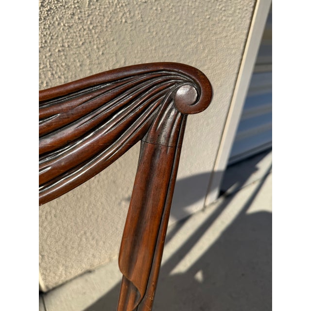 1940s Hollywood Regency Carved Wood Swag-Back Chairs in the Manner of Grosfeld House For Sale - Image 4 of 12