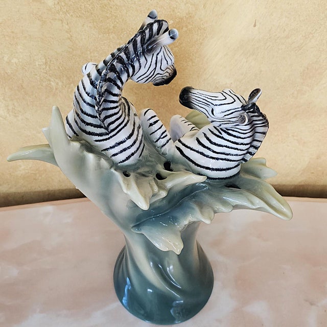 Franz Collection Jungle Beauties Safari Zebra Sculptural Porcelain Vase Fz00379 For Sale - Image 9 of 18