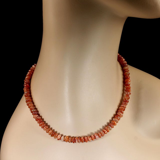 Ajd 16 Inch Sparkling Sunstone Rondel Necklace Great Gift For Sale - Image 4 of 5