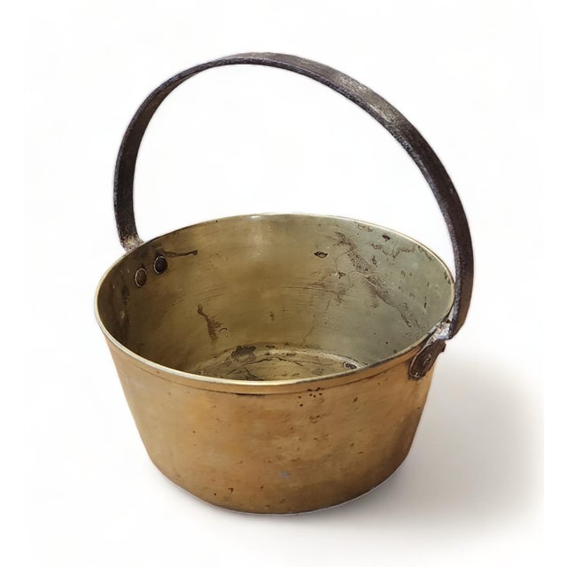 Very Fine Antique Brass & Wrought Iron Jam Kettle Pail Bucket, C1880s ...