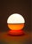 Mid-Century Modern Vintage Space Age Spanish Table Lamp in Orange and White Glass, 1970s For Sale - Image 3 of 8
