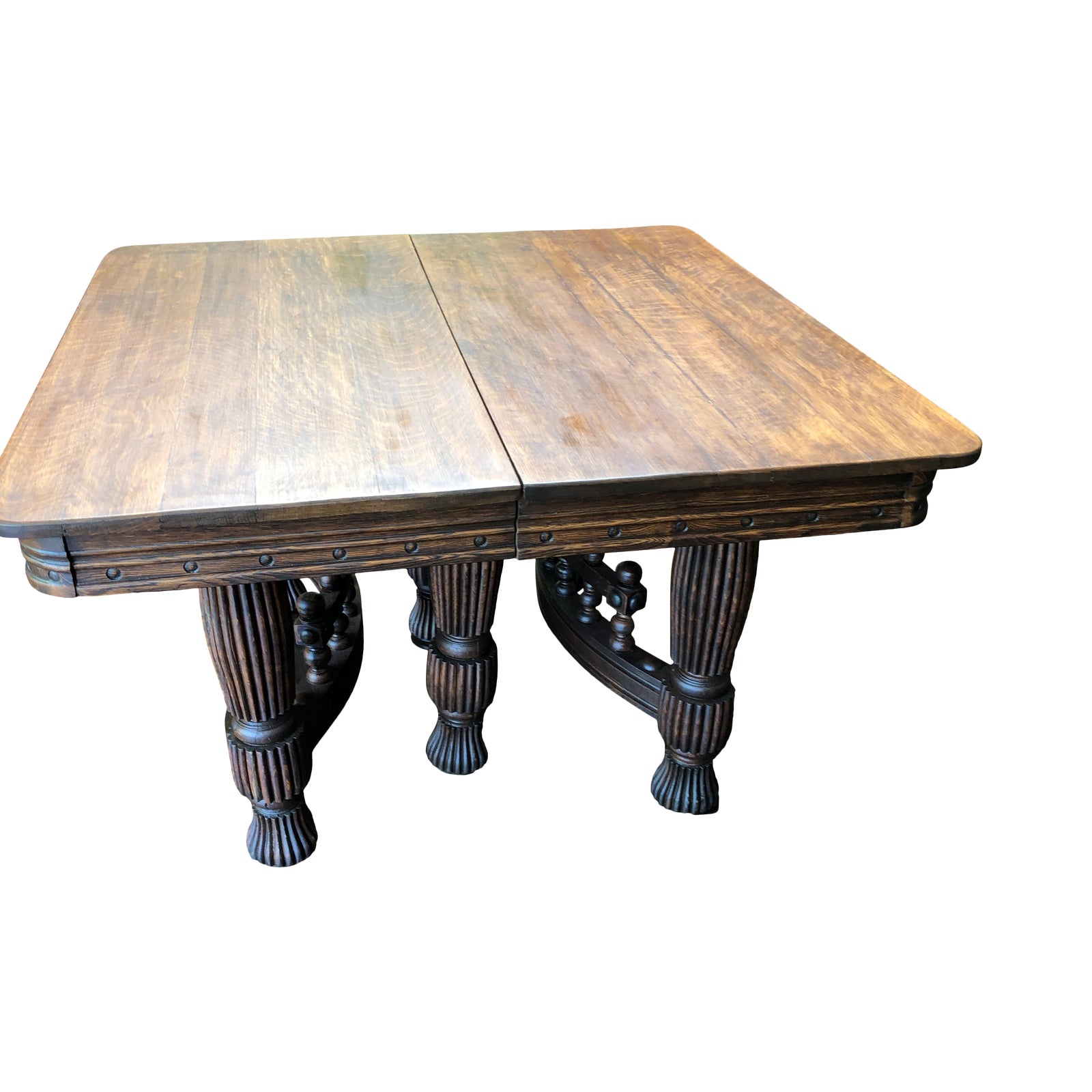 Highly Carved English Oak Dining Table Chairish