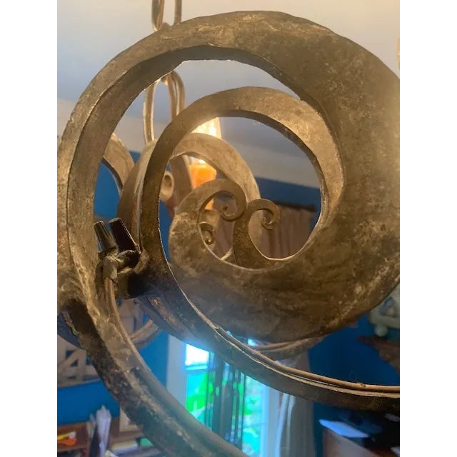 Late 18th Century 18th Century Hand-Forged & Hammered French Iron Chandelier For Sale - Image 5 of 9