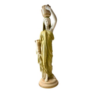 Porcelain Classical Maiden with Water Pot and Jug from Royal Worcester For Sale