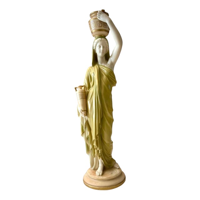 Porcelain Classical Maiden with Water Pot and Jug from Royal Worcester For Sale