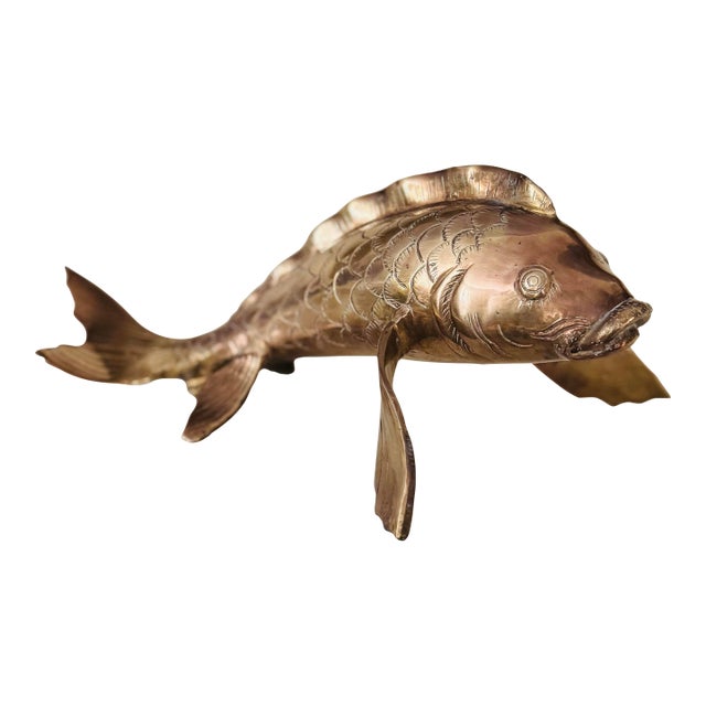 Vintage Large Brass Koi For Sale