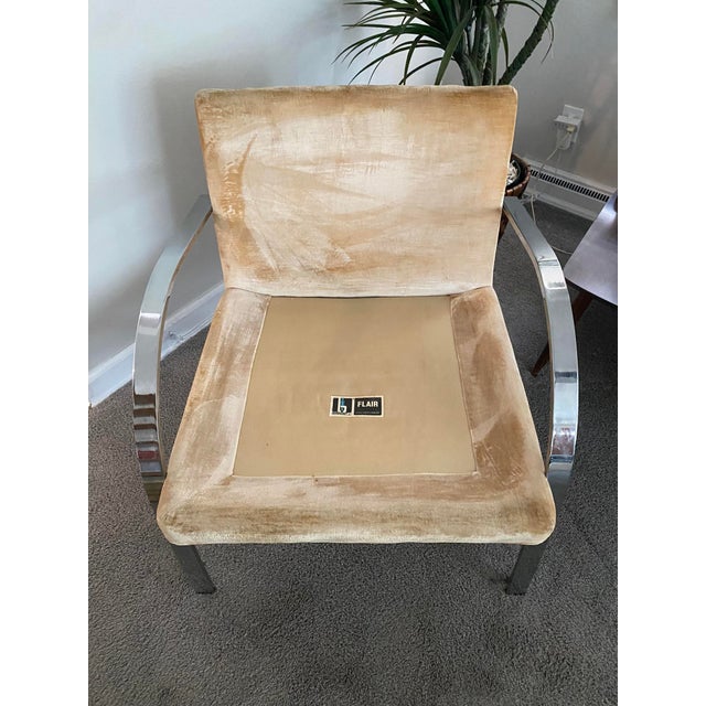 Bernhardt 1960s Bernhardt Flair Chrome & Velvet Chairs For Sale - Image 4 of 9