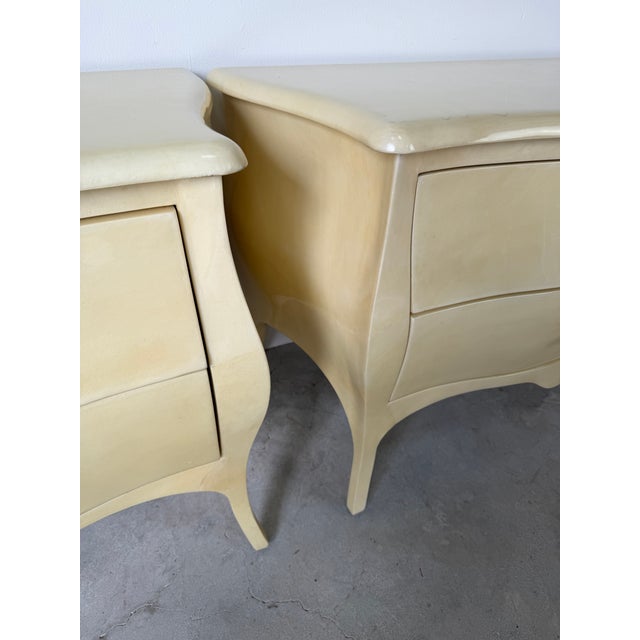 Vintage Jimeco Ltda Colombian Goat Skin Lacquer Nightstands – A Pair For Sale - Image 15 of 16