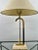 Mid-Century Modern Brass Table Lamp W Marble Base & Original Fabric Shade, Pair For Sale - Image 4 of 16