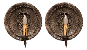 Wrought Iron Wall Sconces, Italy, 1970s, Set of 2