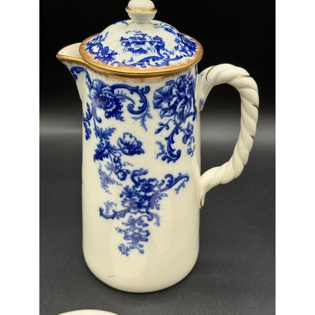 1892 Cauldon England Chocolate Pot Set For Sale - Image 11 of 14
