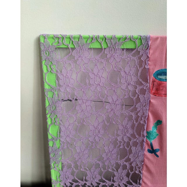 2020s "North Node" Contemporary Abstract Textile Mixed-Media Painting by Frances Sousa For Sale - Image 5 of 9