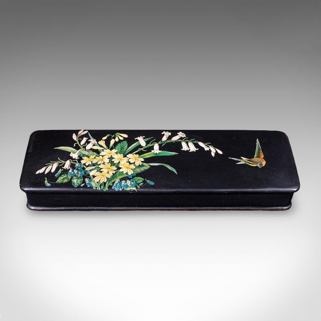 Art Deco Vintage Japanned Pen Box, Japanese, Lacquer, Calligrapher's Quill Case, Art Deco For Sale - Image 3 of 10