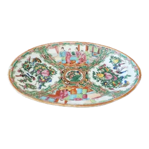 Antique Chinese Porcelain Hand Painted Oval Plate
