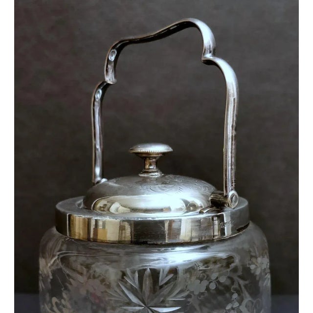 Glass Mid 19th Century Mappin & Brothers Crystal & Silverplate Ice Bucket With Lid For Sale - Image 7 of 13