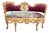 1950s French Louis XVI Gold Beech Velvet Settee For Sale