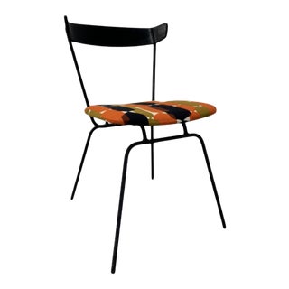 Authentic Mid-Century Modern Side Chair by Clifford Pascoe – Ebonized Wood & Vintage 1960s Upholstery For Sale