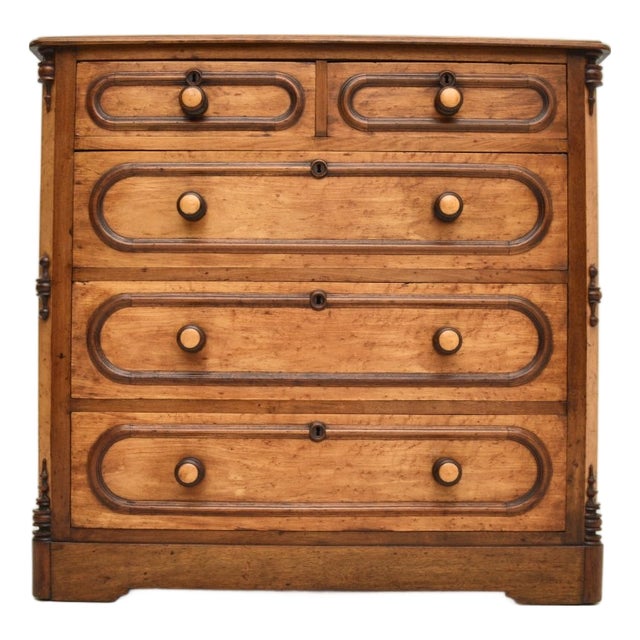 Antique Walnut Chest of Drawers, 1830s For Sale