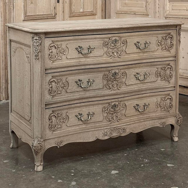 Antique Country French Louis XIV Stripped Oak Commode ~ Chest of Drawers reflects a casual elegance that is decidedly...