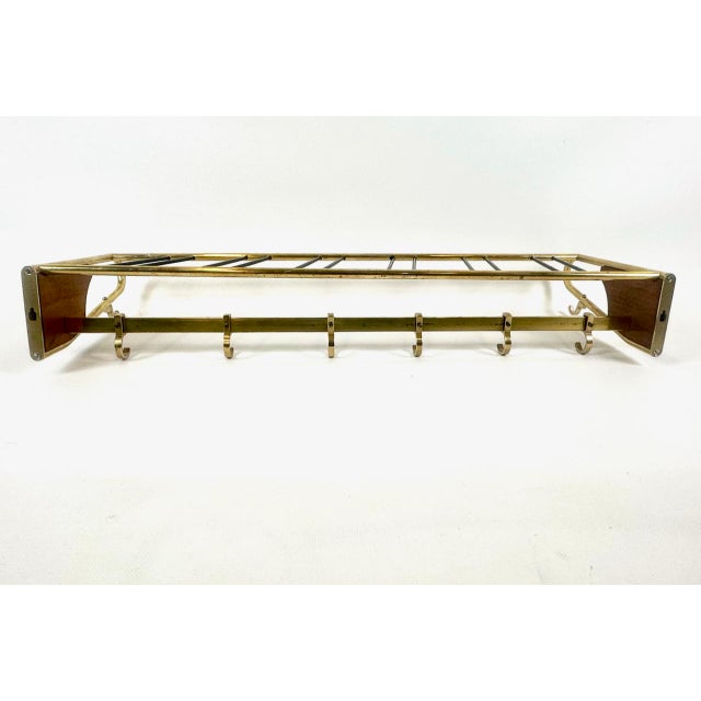 1950s Mid-Century Teak and Brass Coat Rack, 1950s For Sale - Image 5 of 18