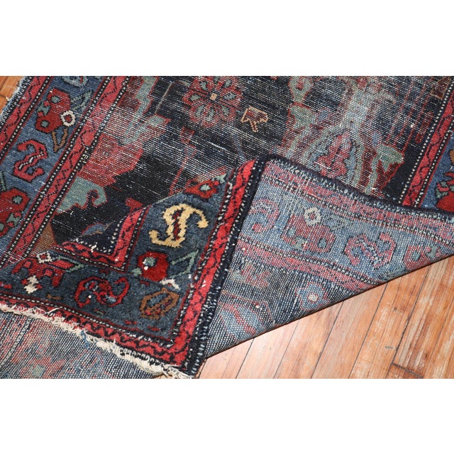 Early 20th Century Worn Distressed Zabihi Collection Persian Runner - 3'2" x 9'11" For Sale In New York - Image 6 of 10