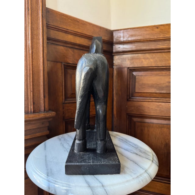 Late 20th Century Vintage Carved Wood and Metal Equine Figure For Sale - Image 5 of 9