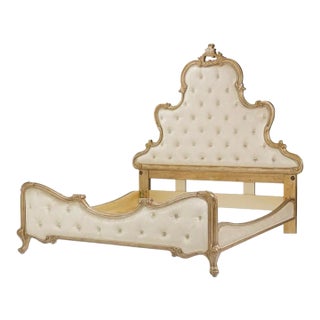 Champagne Panel Bed by Michael Amini - Platine De Royale Antique Platinum For Sale