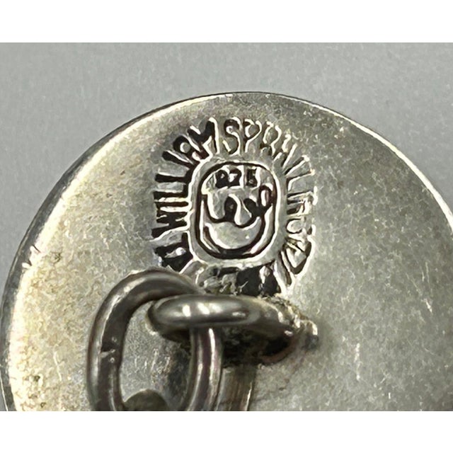 Mid-Century Modern William Spratling Sterling Silver Taxco Signed Cuff Links Domed Mexico Vintage Mid Century For Sale - Image 3 of 4