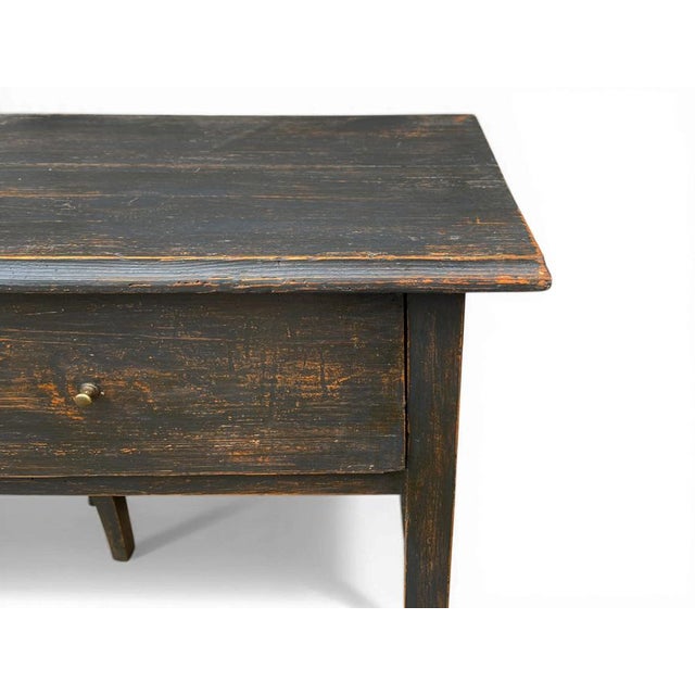 Dark Lacquered Fir Side Table For Sale - Image 6 of 13