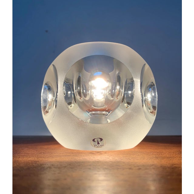 Glass table lamps from the renowned manufacturer Peill & Putzler. The hexagonal lamp body is made of thick glass. The...