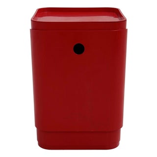 Red Laundry Bin by Anna Castelli for Kartell, 1970s For Sale