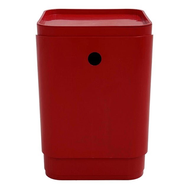 Red Laundry Bin by Anna Castelli for Kartell, 1970s For Sale