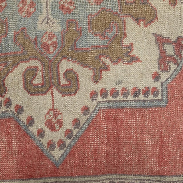 Add a touch of history and warmth to your space with this vintage handmade Turkish wool rug cushion cover. Crafted from...