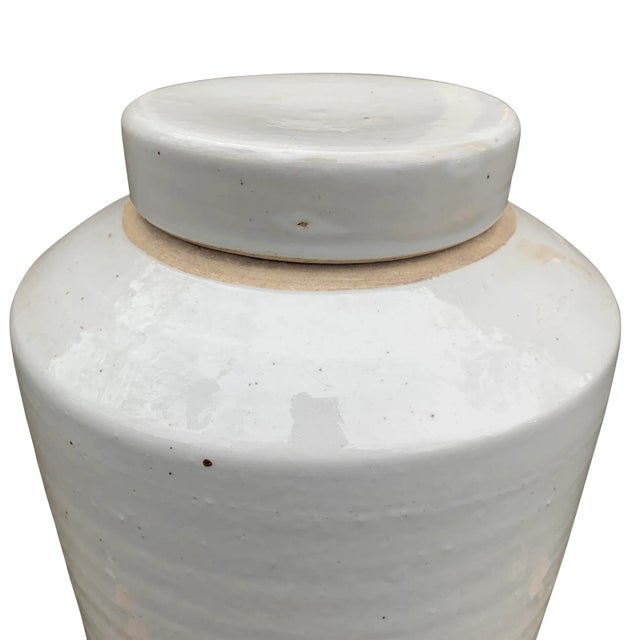 Modern Chinese White Glazed Ginger Jar For Sale - Image 4 of 10