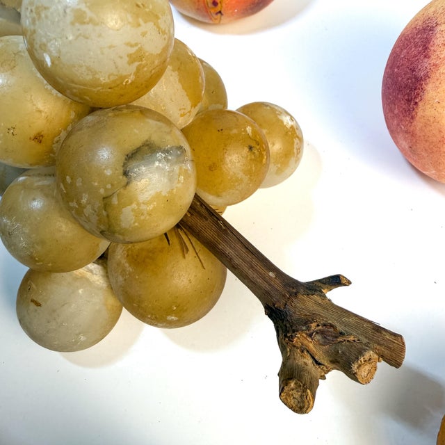 Mid 20th Century Vintage Italian Hand-Carved Stone Fruit Collection With Grapes, 10 Pieces For Sale - Image 5 of 12