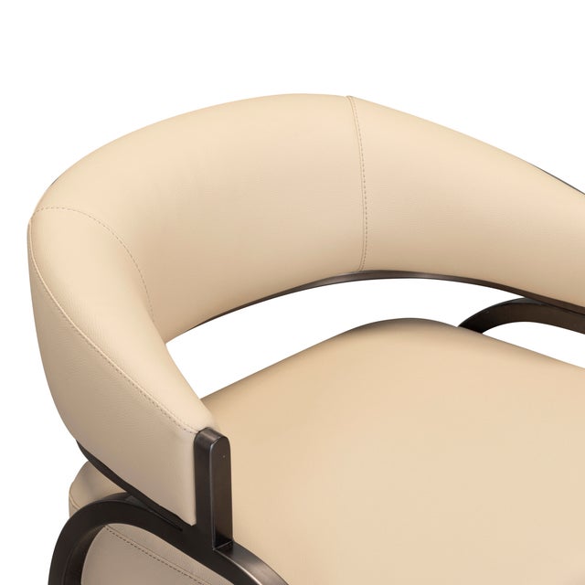 Tatum Taupe Performance Vegan Leather Counter Stool For Sale - Image 4 of 8