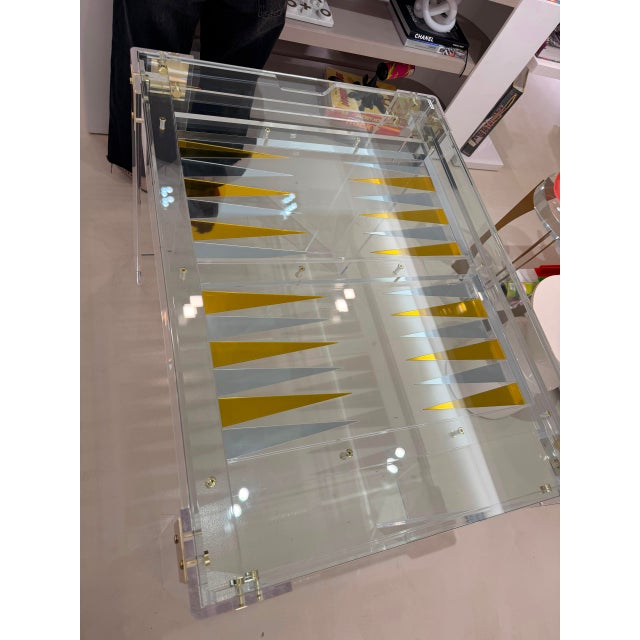 Modern Acrylic Backgammon Table For Sale - Image 3 of 6