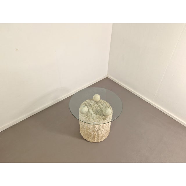 Fossil Stone Coffee Table attributed to Magnussen Ponte, 1980s For Sale - Image 6 of 12