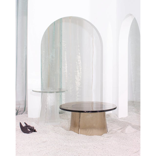 Contemporary Bent Side Table in Smoky Grey by Pulpo For Sale - Image 3 of 10