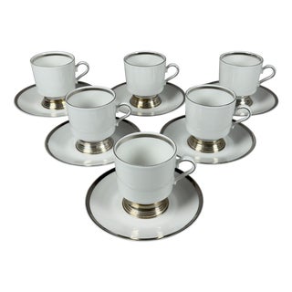 Vintage Porcelain Tea Set, Set of 6 For Sale