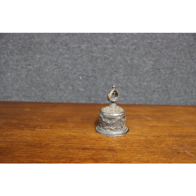 Gorham Silver Plate Ornate Floral Repoussé Bell For Sale - Image 10 of 12