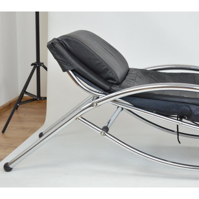 Animal Skin Leather Chaise Lounge, 1980s For Sale - Image 7 of 18