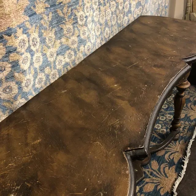 1960s Italian Hand Carved Wooden Console Table For Sale - Image 9 of 12