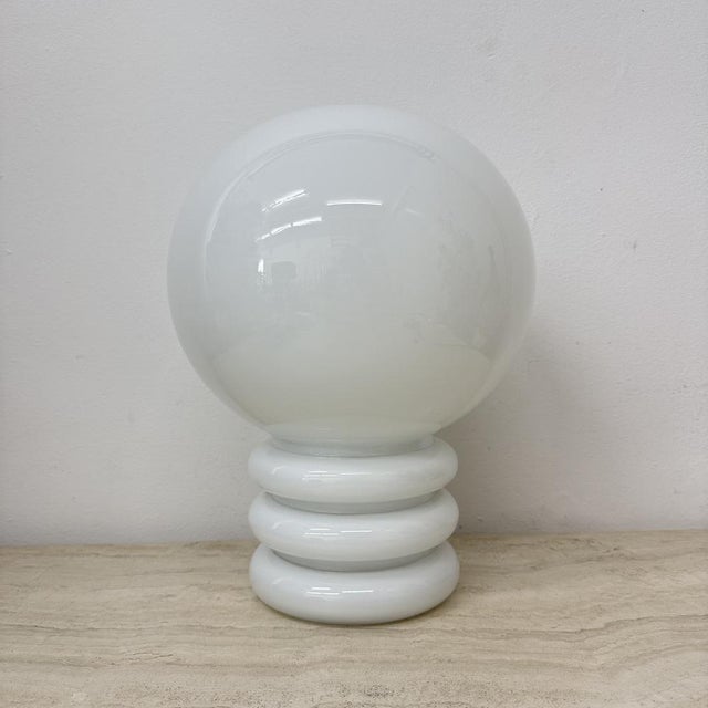 Milk Glass Table Lamp from Limburg Glashütte, 1970s, in Very Good conditions. Designed 1970 to 1979 European Plug (up to...