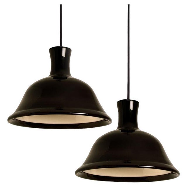 Aubergine Hanging Lamps attributed to Michael Bang for Holmegaard, 1970s, Set of 2 For Sale - Image 11 of 11