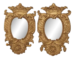 Italian Gilt Mirrors - a Pair